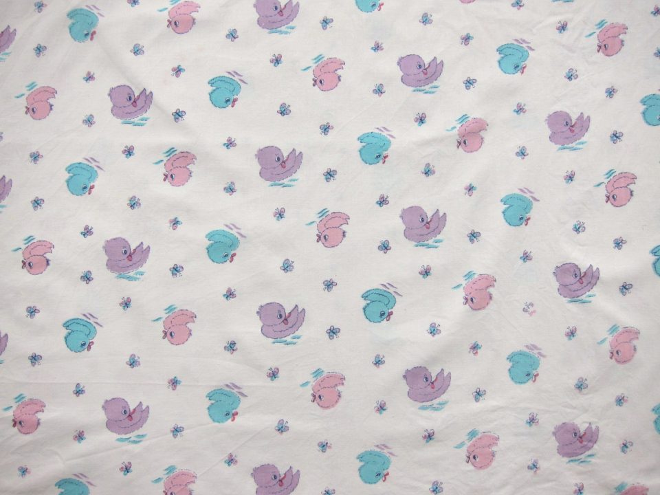 かわいいヒヨコちゃんのレトロ柄ヴィンテージファブリック 幅89cm - 画像 (2)
