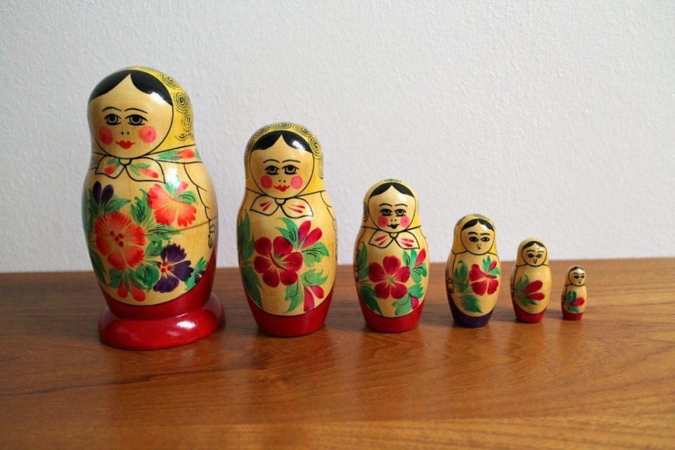 6体セット* ロシアの伝統人形ヴィンテージマトリョーシカ   Frau Vintage