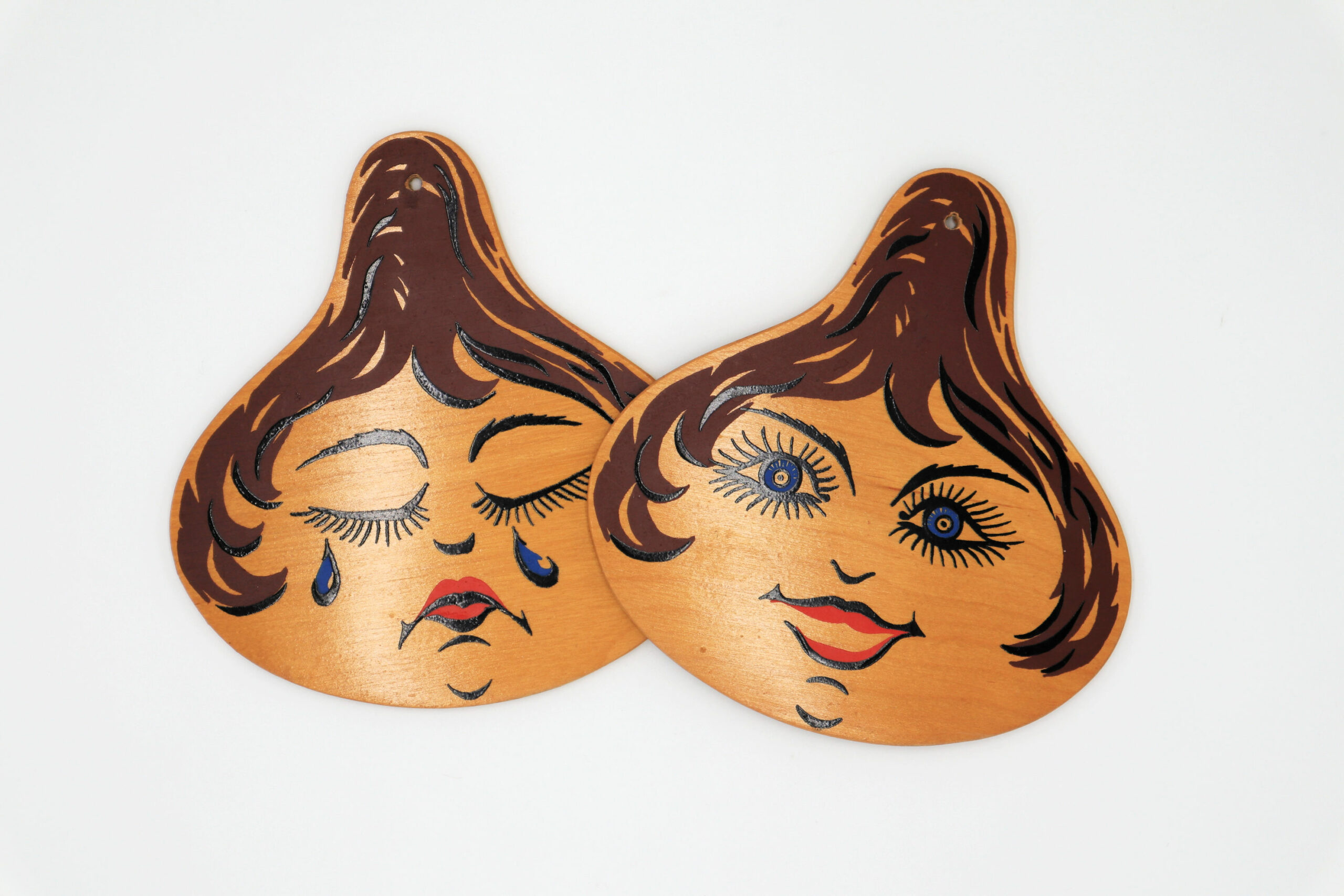 ユーモラスなイラスト入り レトロな木製壁飾り Frau Vintage ユーモラスなイラスト入り レトロな木製壁飾り Frau Vintage