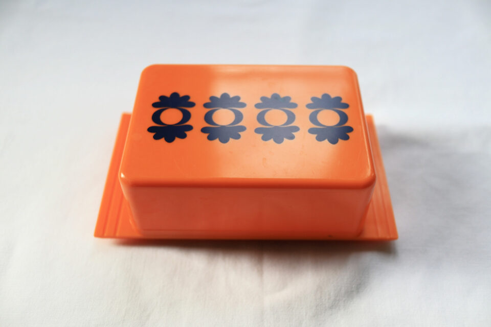 70s Vintage レトロフラワー柄バターケース