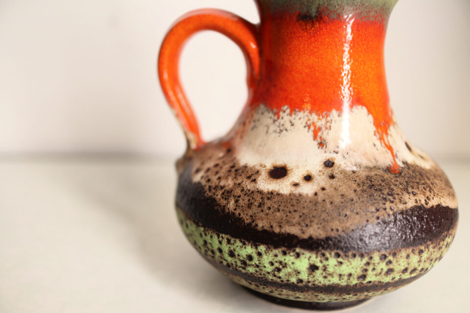 旧西ドイツUebelacker Keramik ヴィンテージFat Lava花瓶 | Frau Vintage