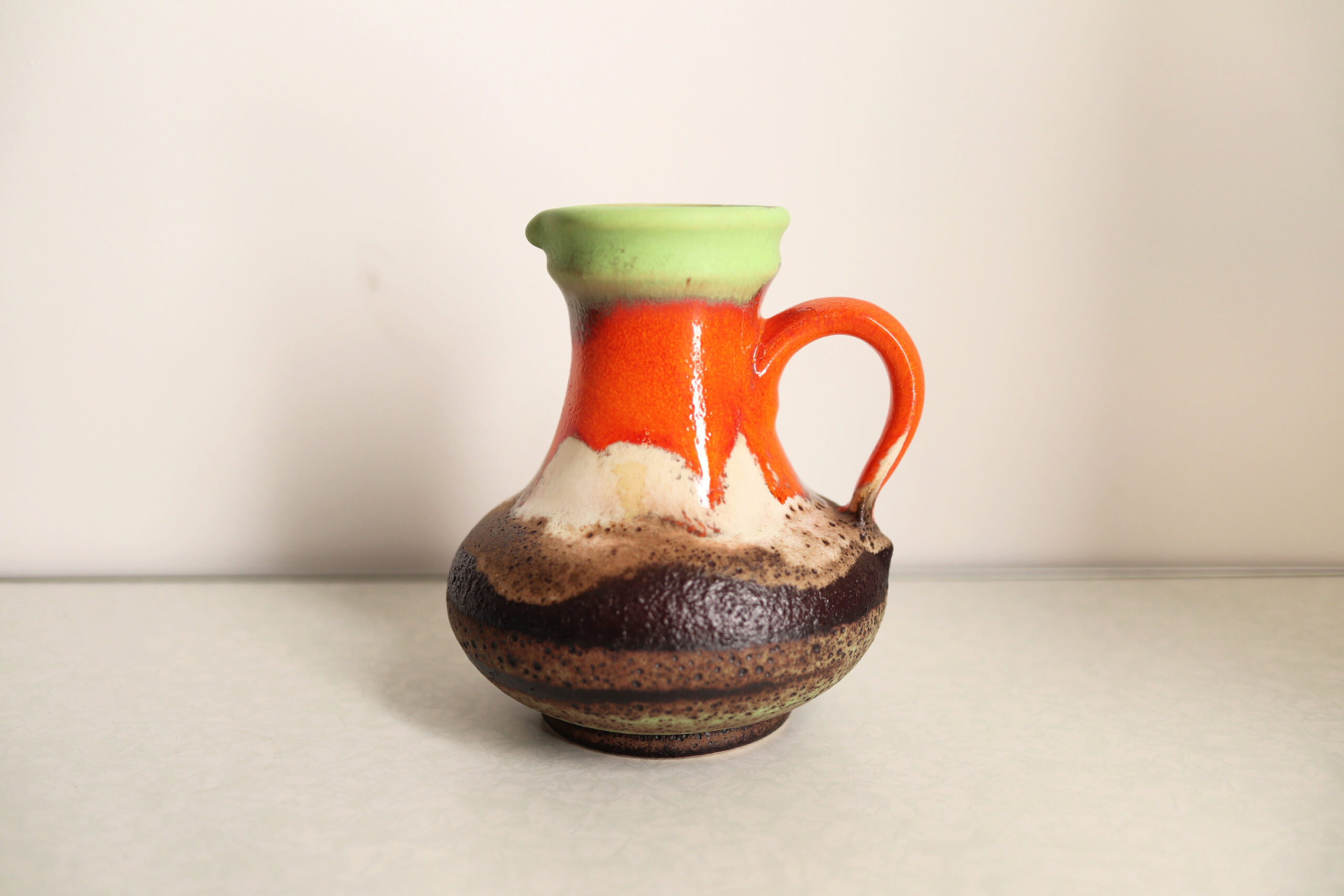 旧西ドイツUebelacker Keramik ヴィンテージFat Lava花瓶