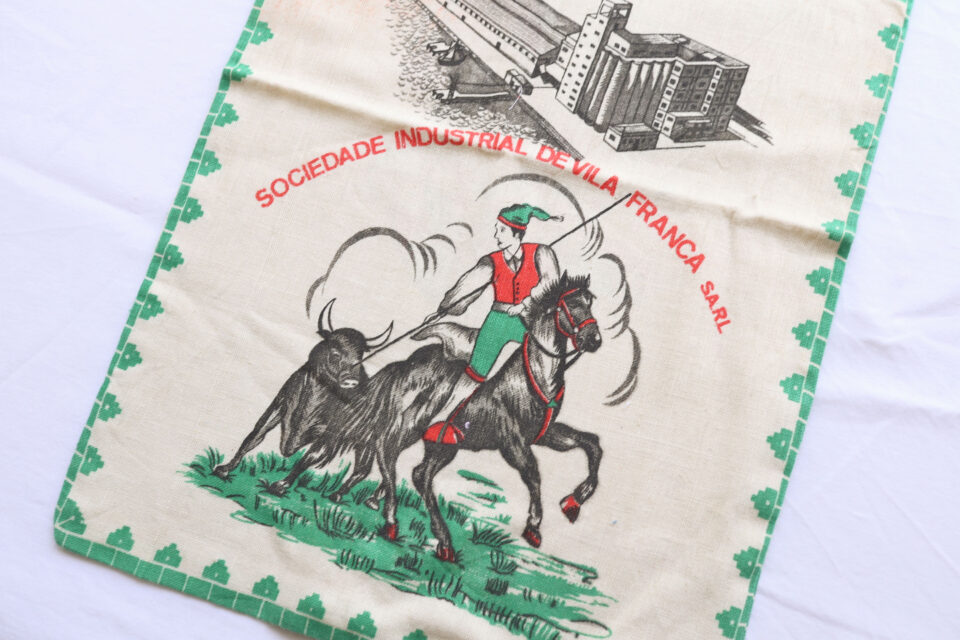 ヴィンテージ布雑貨 ポルトガルの米袋50年代 緑 - 画像 (2)