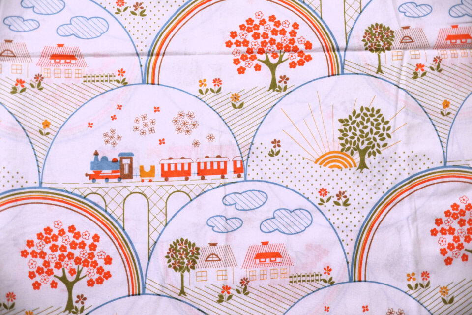 DDRオリジナル しゅぽしゅぽ汽車柄レトロファブリック 85cm - 画像 (2)