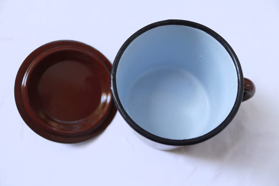 花柄レトロ ヴィンテージ琺瑯小鍋 - 画像 (6)