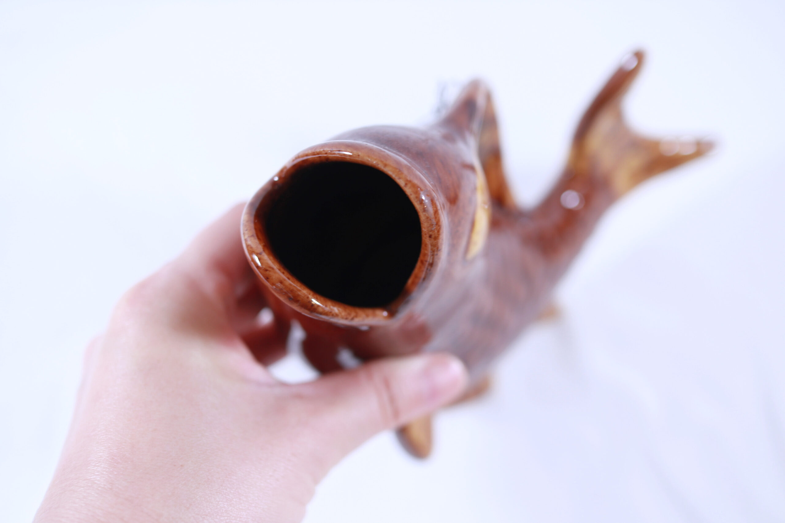 ユニークな魚型 陶器でできたヴィンテージ花器 | Frau Vintage