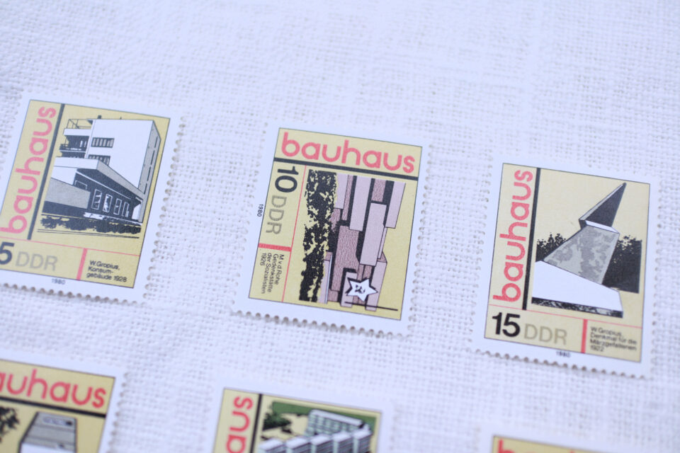 旧東ドイツ ヴィンテージBauhaus切手6種セット - 画像 (3)