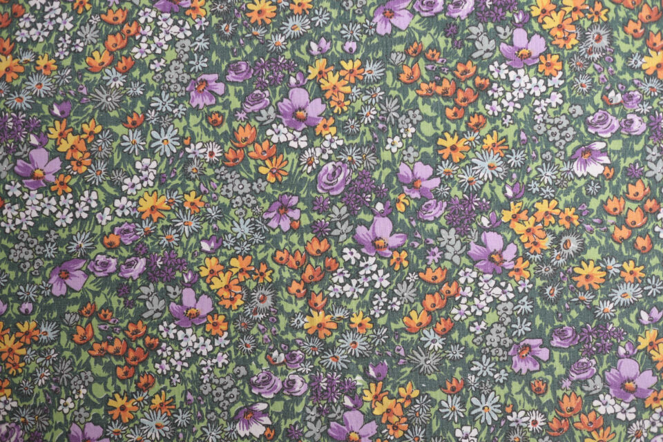 シックな大人フラワー柄ヴィンテージファブリック 幅120cm - 画像 (2)