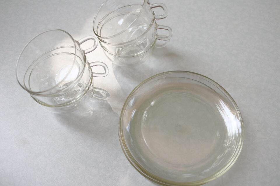 ヴィンテージJenaer Glas 耐熱カップとプレートのセット - 画像 (3)