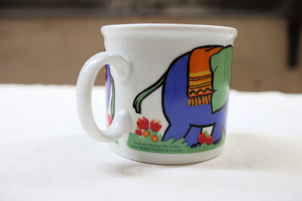 70sレトロGubor vom Studio Fischer and Fischer ゾウのマグカップ - 画像 (4)