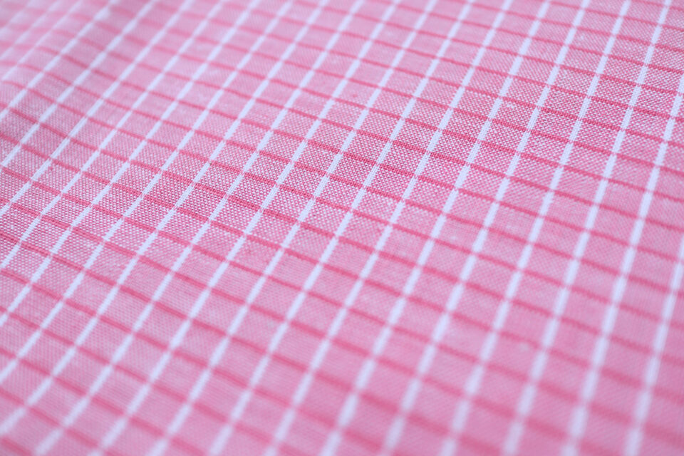控えめチェックのデッドストックレトロ生地 88cm - 画像 (3)