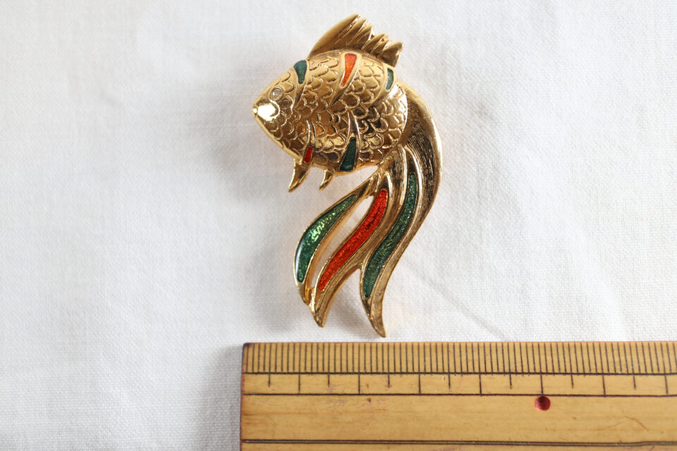 50-60sRETRO 金魚の形をしたヴィンテージブローチ - 画像 (3)