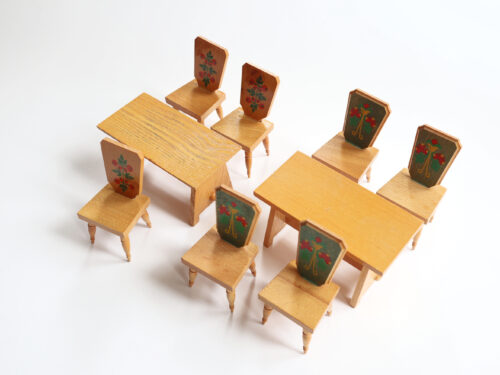 ヴィンテージ木製ミニチュア家具セットおままごと用