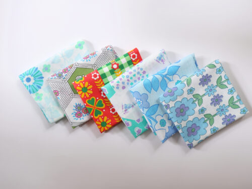 ドイツヴィンテージ はぎれセット 6枚組 70年代フラワー柄