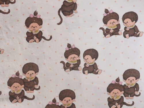 ヴィンテージ モンチッチ柄コットンファブリック 幅120cm