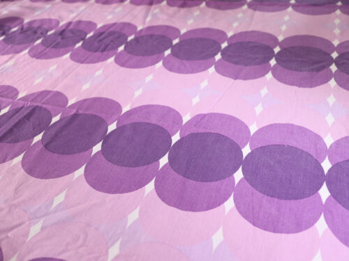 ヴィンテージ 幾何学模様 コットンファブリック 紫 幅148cm